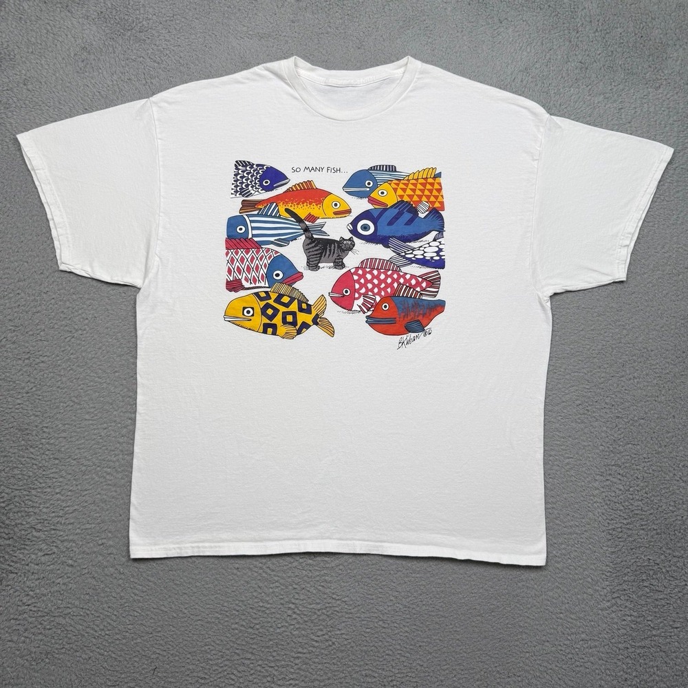 B. Kliban Cat So Many Fish T-shirt - Picture 2 of 4